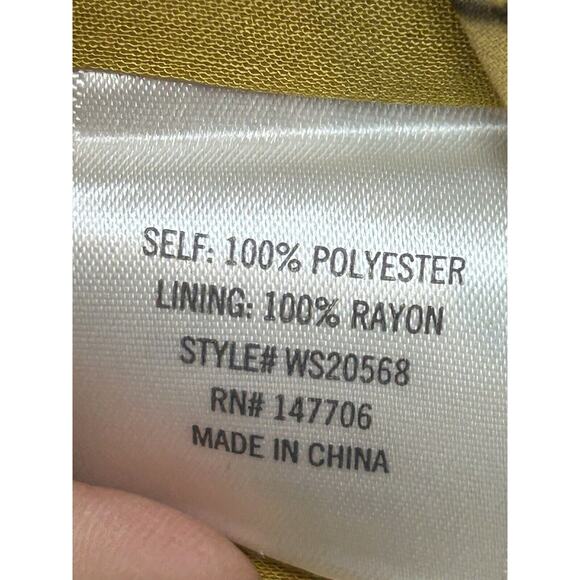 Francesca’s Alya Blouse Tank Top Womens XS Gold Floral Swiss Dot Boho Ruffle - Picture 8 of 9